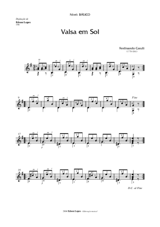 Ferdinando Carulli Valsa em Sol score for Acoustic Guitar