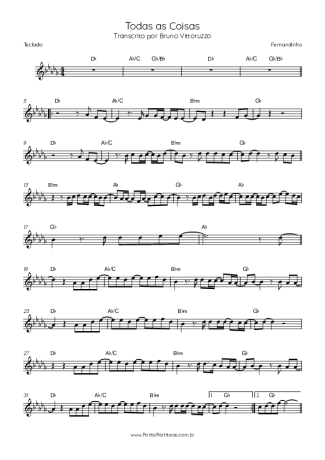 Fernandinho Todas As Coisas score for Keyboard
