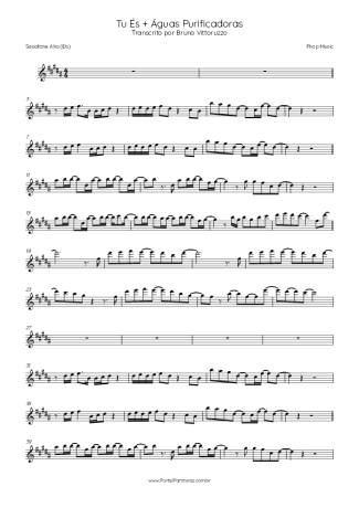 Fhop Music Tu És + Águas Purificadoras score for Alto Saxophone