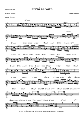 Filó Machado Forró Na Vovó score for Tenor Saxophone Soprano (Bb)
