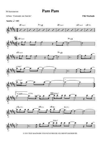 Filó Machado Pam Pam score for Alto Saxophone