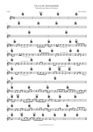 Flávio Leandro Chuva De Honestidade score for Acoustic Guitar