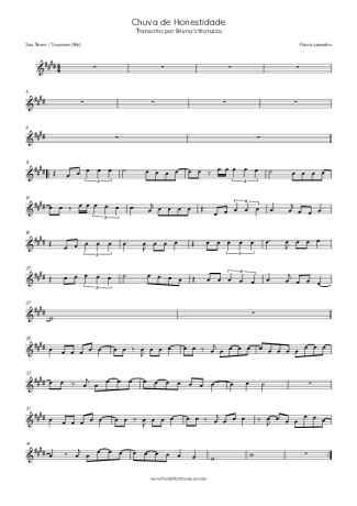 Flávio Leandro Chuva De Honestidade score for Tenor Saxophone Soprano (Bb)