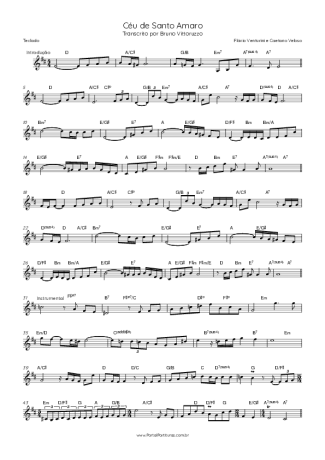 Flavio Venturine Céu De Santo Amaro (feat.  Caetano Veloso) score for Keyboard