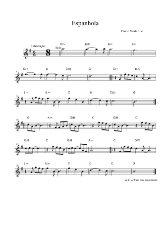 Flavio Venturine Espanhola score for Alto Saxophone
