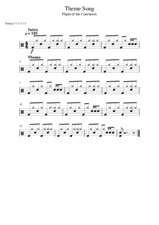 Flight Of The Conchords Theme Song score for Drums