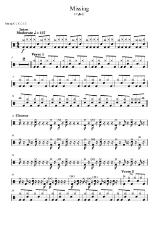 Flyleaf Missing score for Drums