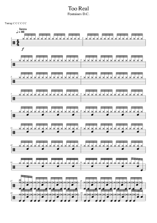 Fontaines D.C Too Real score for Drums
