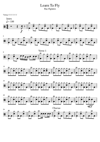 Foo Fighters Learn To Fly score for Drums