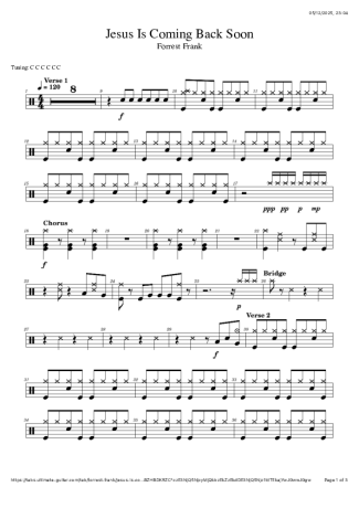 Forrest Frank Jesus Is Coming Back Soon score for Drums