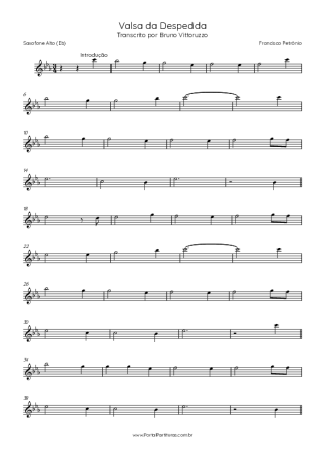 Francisco Petrônio Valsa Da Despedida score for Alto Saxophone
