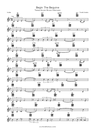 Frank Sinatra Begin The Beguine score for Acoustic Guitar