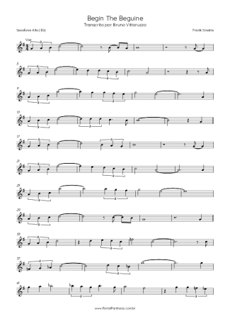 Frank Sinatra Begin The Beguine score for Alto Saxophone