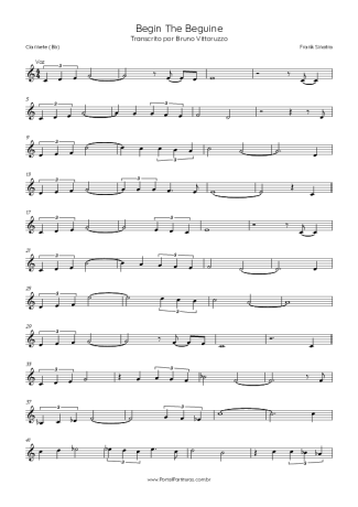 Frank Sinatra Begin The Beguine score for Clarinet (Bb)