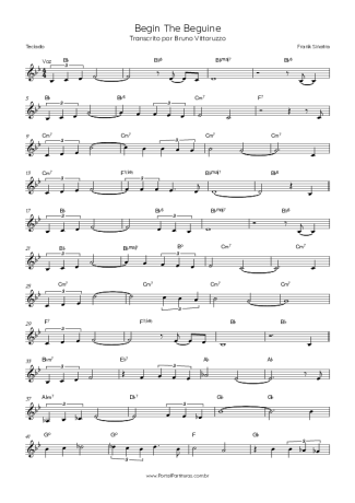 Frank Sinatra Begin The Beguine score for Keyboard