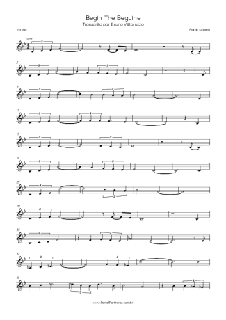 Frank Sinatra Begin The Beguine score for Violin