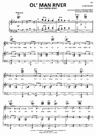 Frank Sinatra Ol Man River score for Piano