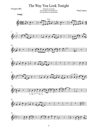 Frank Sinatra The Way You Look Tonight score for Trumpet