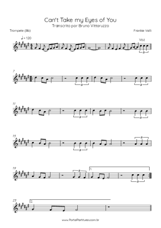 Frankie Valli Can´t Take My Eyes Of You score for Trumpet