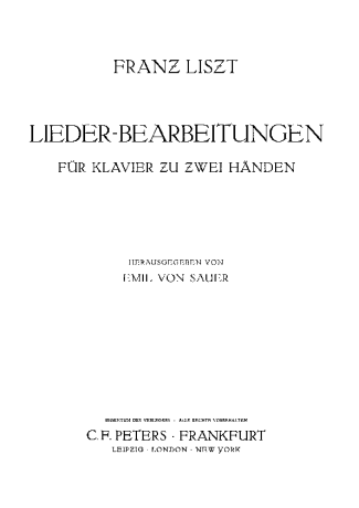 Franz Liszt 12 Lieder Von Franz Schubert S.558 score for Piano