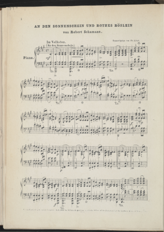 Franz Liszt 2 Lieder Von Robert Schumann S.567 score for Piano