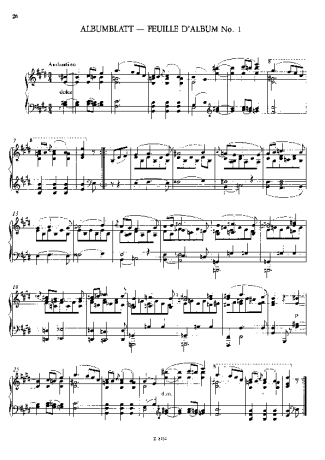 Franz Liszt Albumblatt In E Major S.164 score for Piano