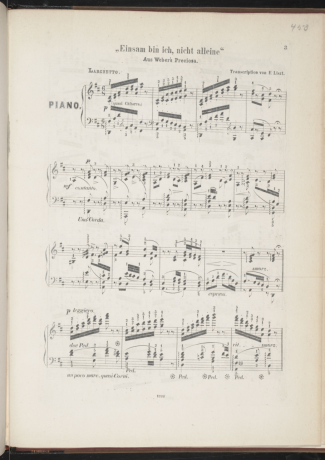 Franz Liszt Einsam Bin Ich Nicht Allein S.453 score for Piano