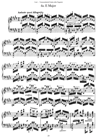 Franz Liszt Études D´exécution Transcendante D´après Paganini S.140 (Etude 4) score for Piano