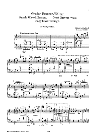 Franz Liszt Grande Valse Di Bravura S.209 score for Piano