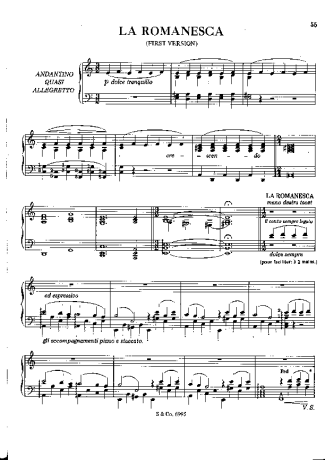 Franz Liszt La Romanesca S.252ab score for Piano