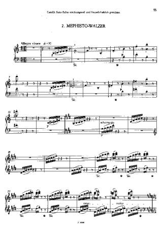 Franz Liszt Mephisto Waltz No.2 S.515 score for Piano