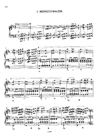 Franz Liszt Mephisto Waltz No.4 S.216b score for Piano