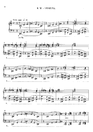 Franz Liszt R.W.  Venezia S.201 score for Piano