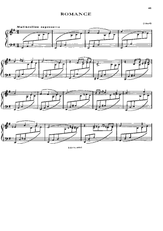 Franz Liszt Romance S.169 score for Piano