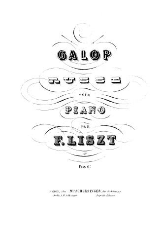 Franz Liszt Russischer Galop S.478 score for Piano