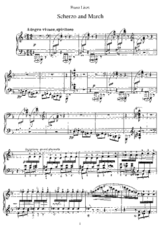 Franz Liszt Scherzo Und Marsch S.177 score for Piano