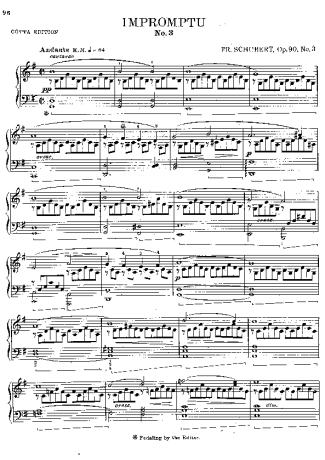 Franz Liszt Schuberts Impromptu No 3 S.565b score for Piano