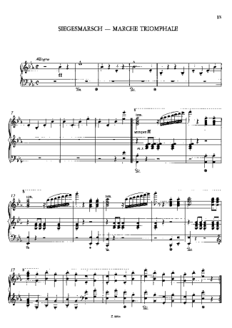 Franz Liszt Siegesmarsch S.233a score for Piano