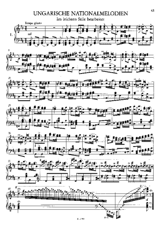 Franz Liszt Ungarische Nationalmelodien S.243 score for Piano