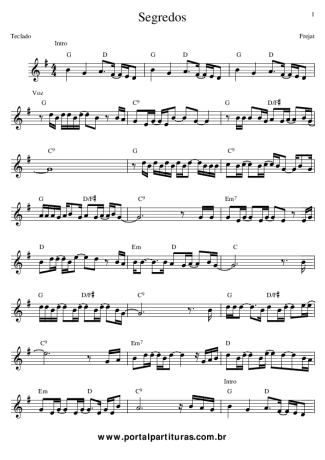 Frejat Segredos score for Keyboard