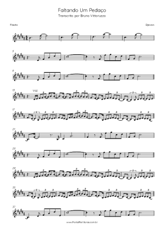 Gal Costa Faltando Um Pedaço score for Flute