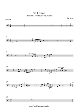Gal Costa Só Louco score for Cello