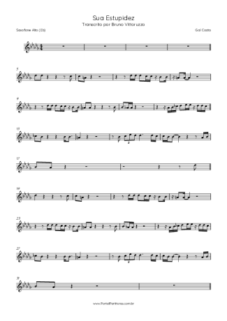 Gal Costa Sua Estupidez score for Alto Saxophone