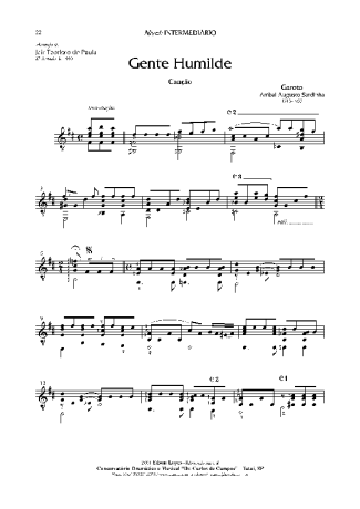 Garoto Gente Humilde score for Acoustic Guitar
