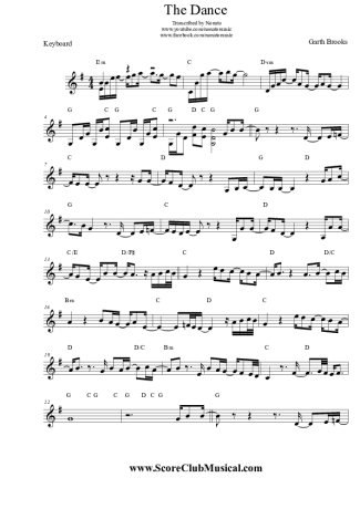 Garth Brooks The Dance score for Keyboard