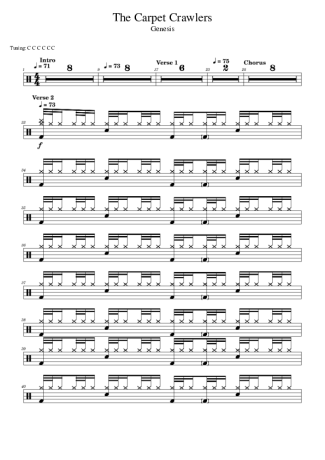 Genesis The Carpet Crawlers score for Drums