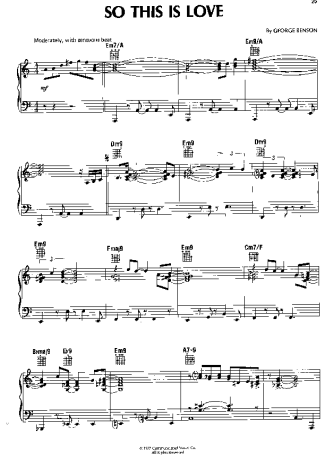 George Benson So This Is Love score for Piano
