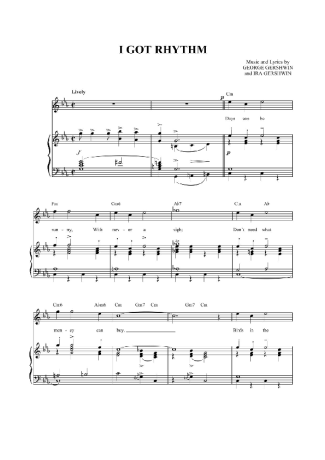 George Gershwin I Got Rhythm score for Piano