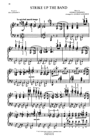 George Gershwin Strike Up The Band score for Piano