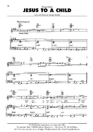 George Michael Jesus To A Child score for Piano